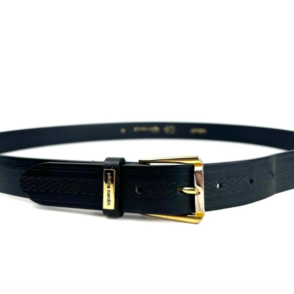 Vintage 1990’s ‘Pierre Cardin Paris’ Leather Belt with Two Toned Buckle - 42 L/L - Picture 3 of 9